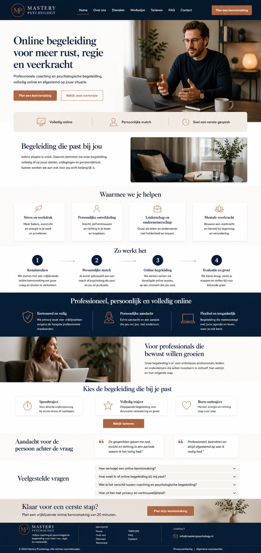 Homepage van Mastery Psychology